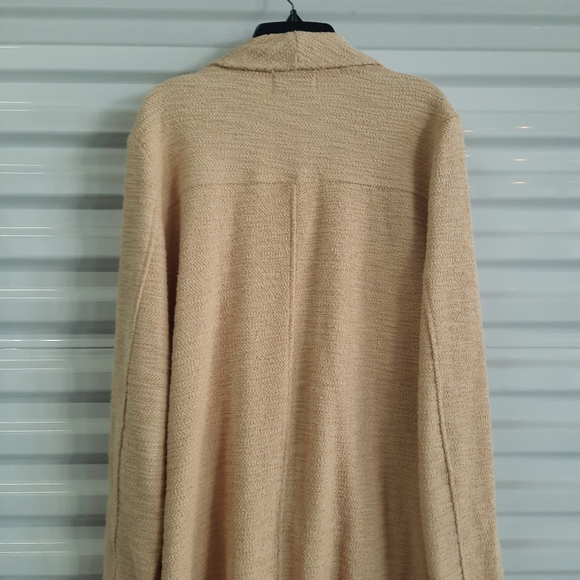 Steve Madden Slub Jacket Women's Small Tan Open Front Long Line Cardigan - Picture 5 of 9